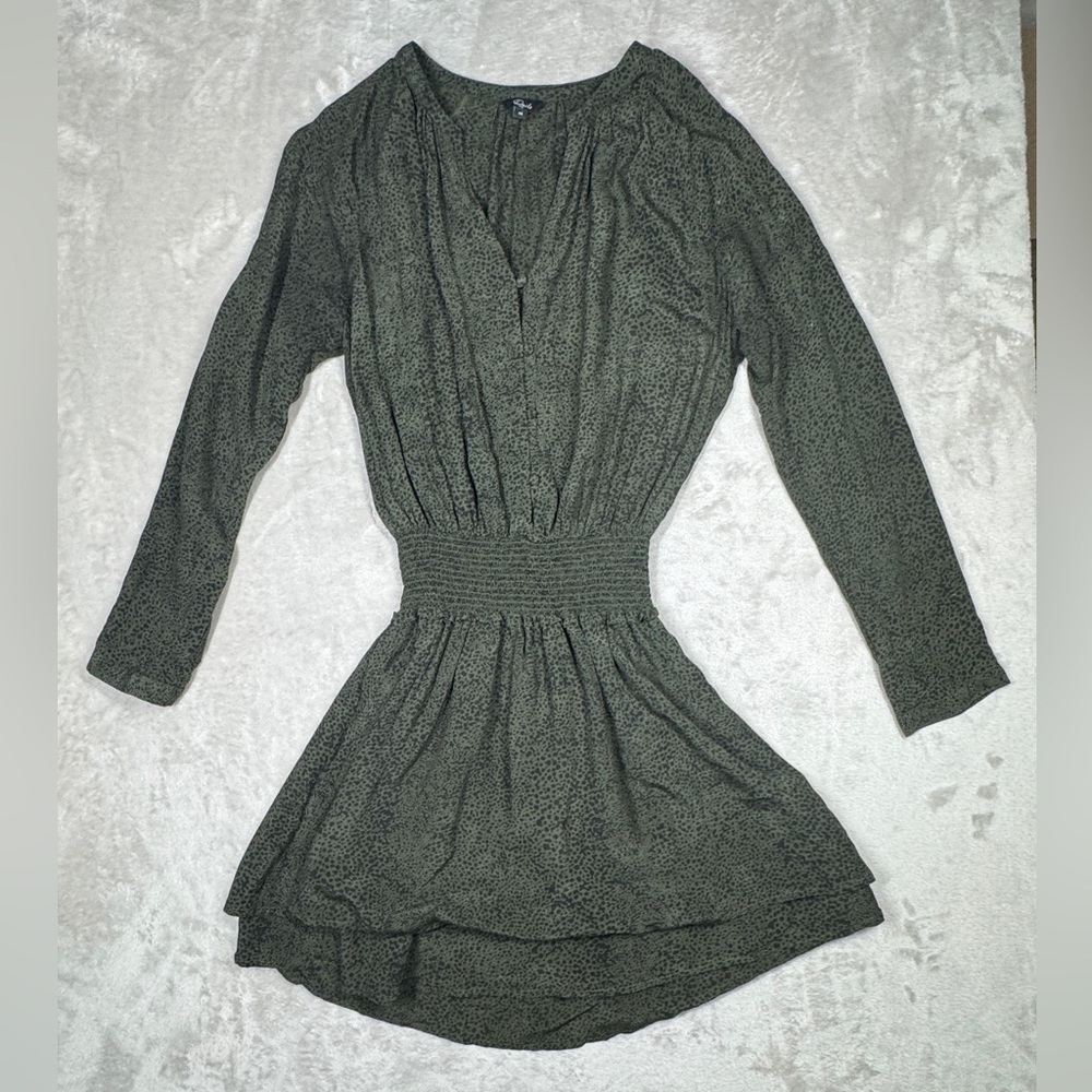 Rails Jasmine Olive Speckled Tiered Button Front … - image 3